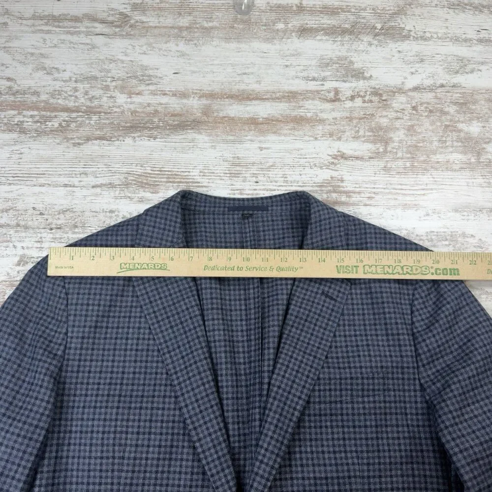 J.Crew Ludlow 46R Slim Blazer Abraham Moon Wool Cotton Unstructured Jacket Check